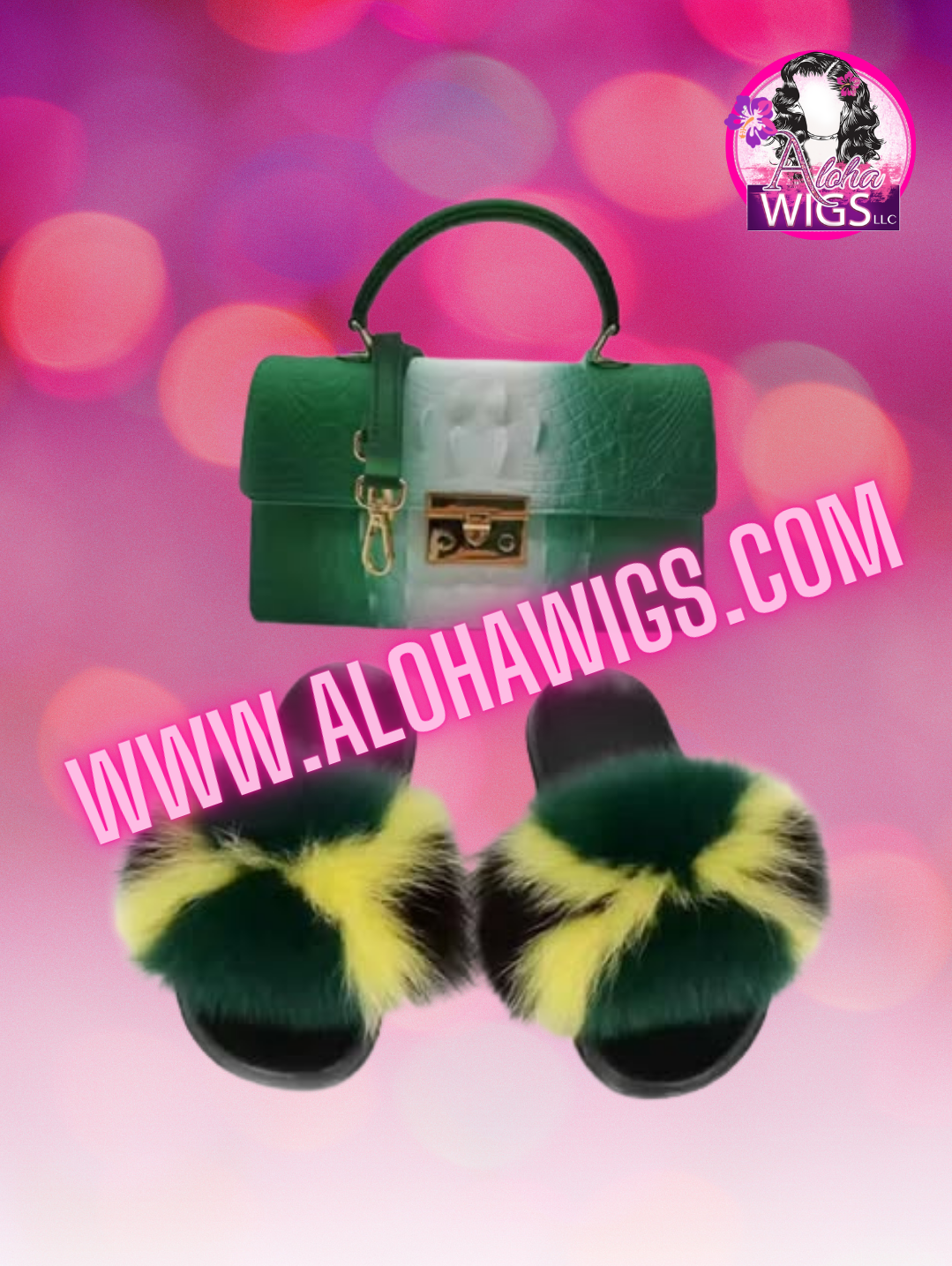 Faux Furr Slippa's + Matching Handbag