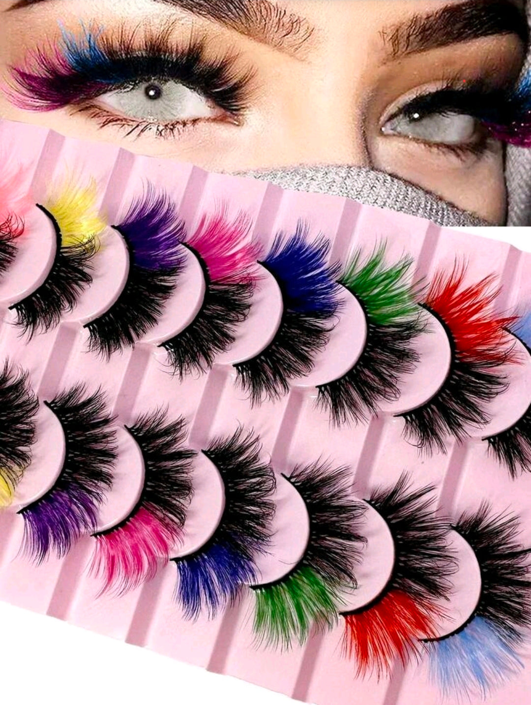 8 pair colored eyelash