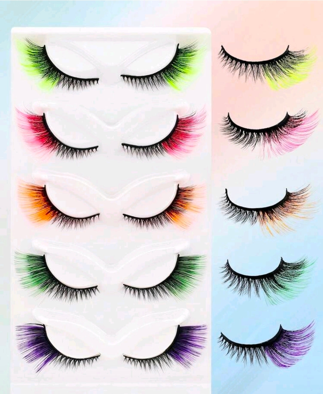 5 Pair Neon tray Eyelashes