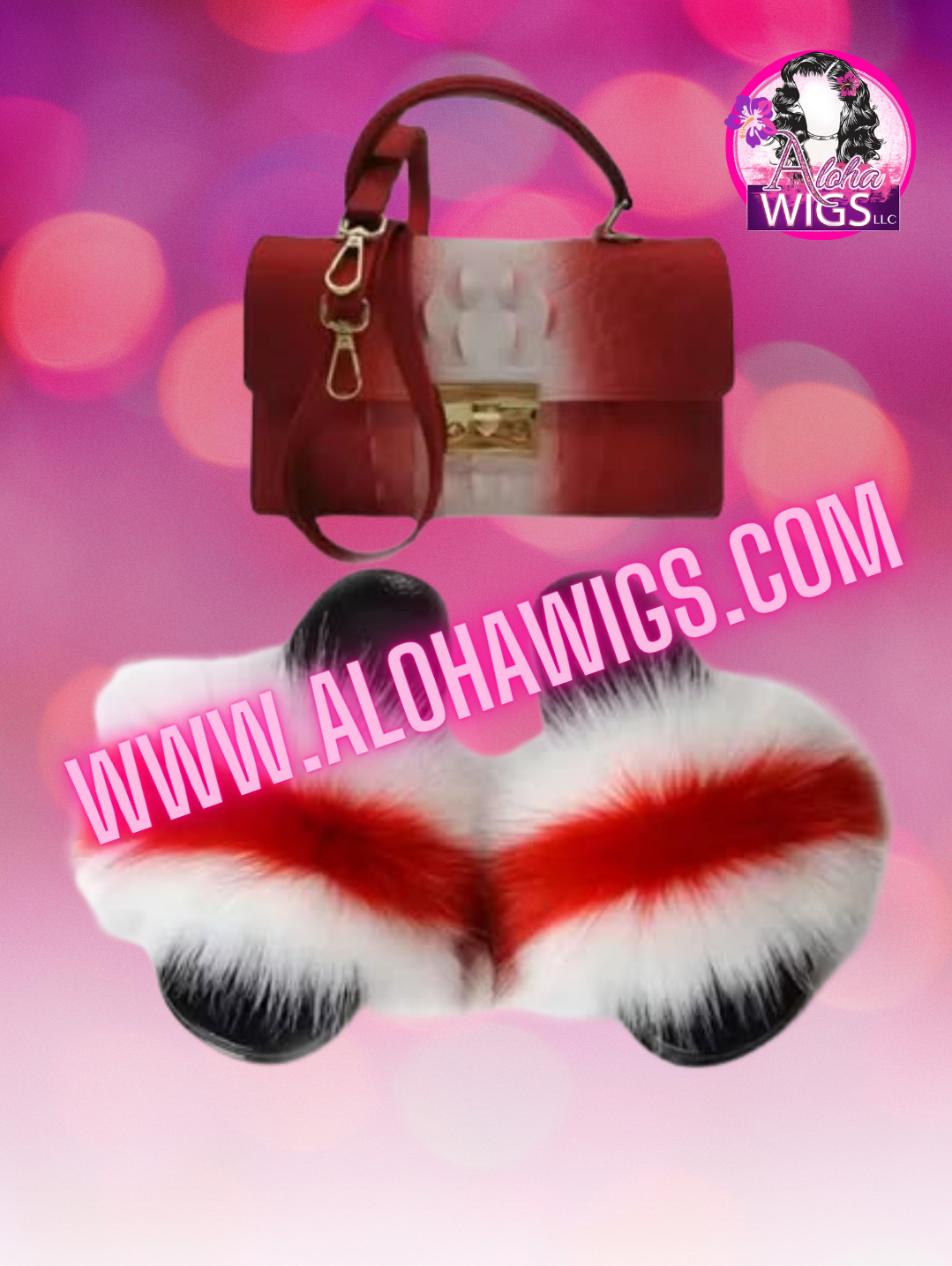 Faux Furr Slippa's + Matching Handbag