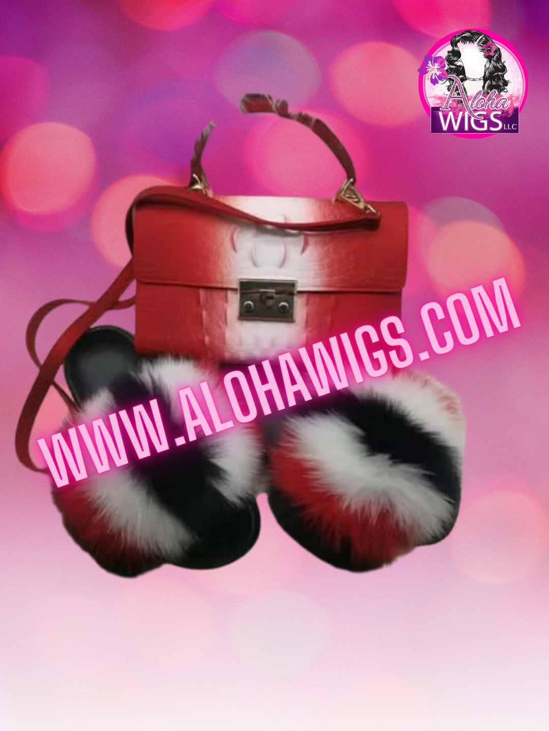 Faux Furr Slippa's + Matching Handbag