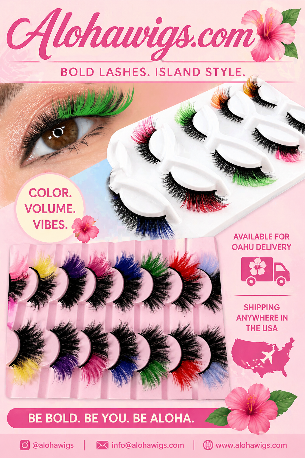 8 pair colored eyelash